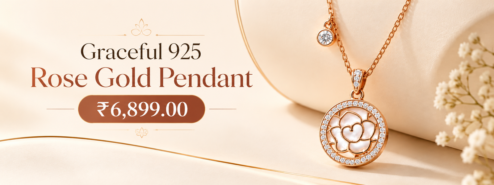 Graceful 925 Rose Gold Pendant