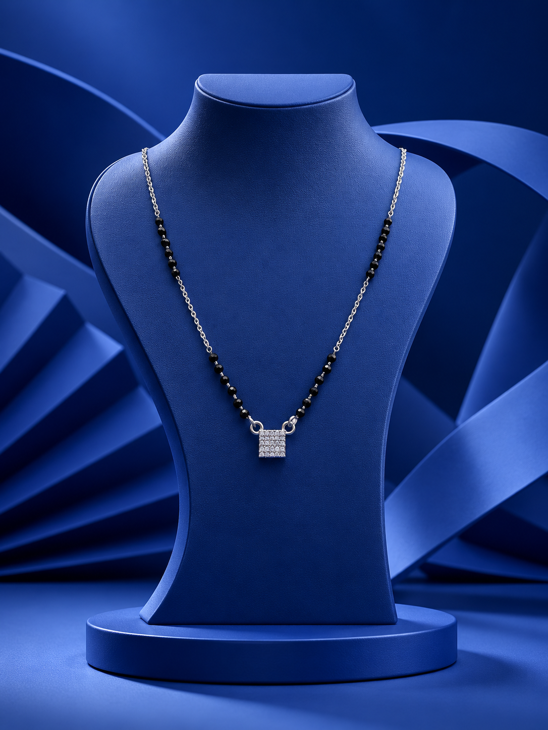 Elegant Black Beaded Chain Necklace