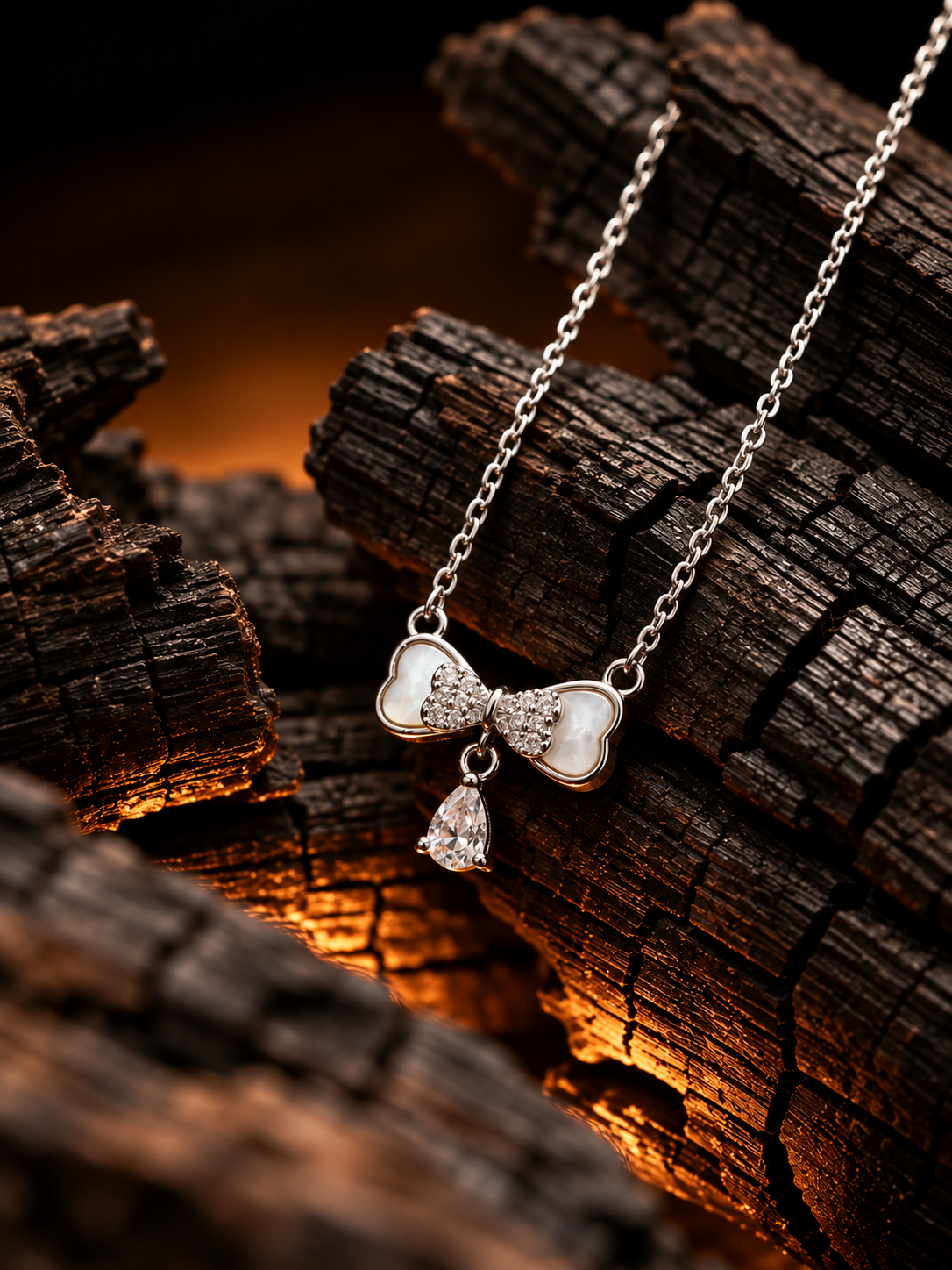 Silver Floral Statement Pendant