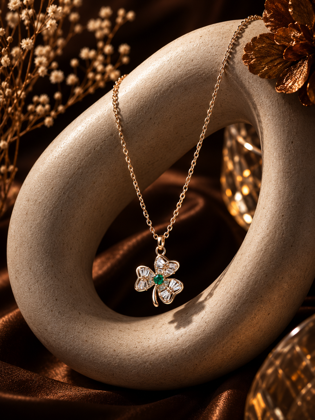 Floral 925 Silver Pendant Necklace