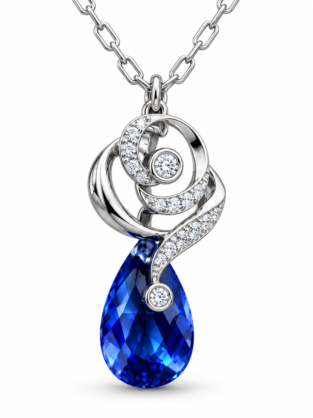 Silver Round Floral Pendant view 4