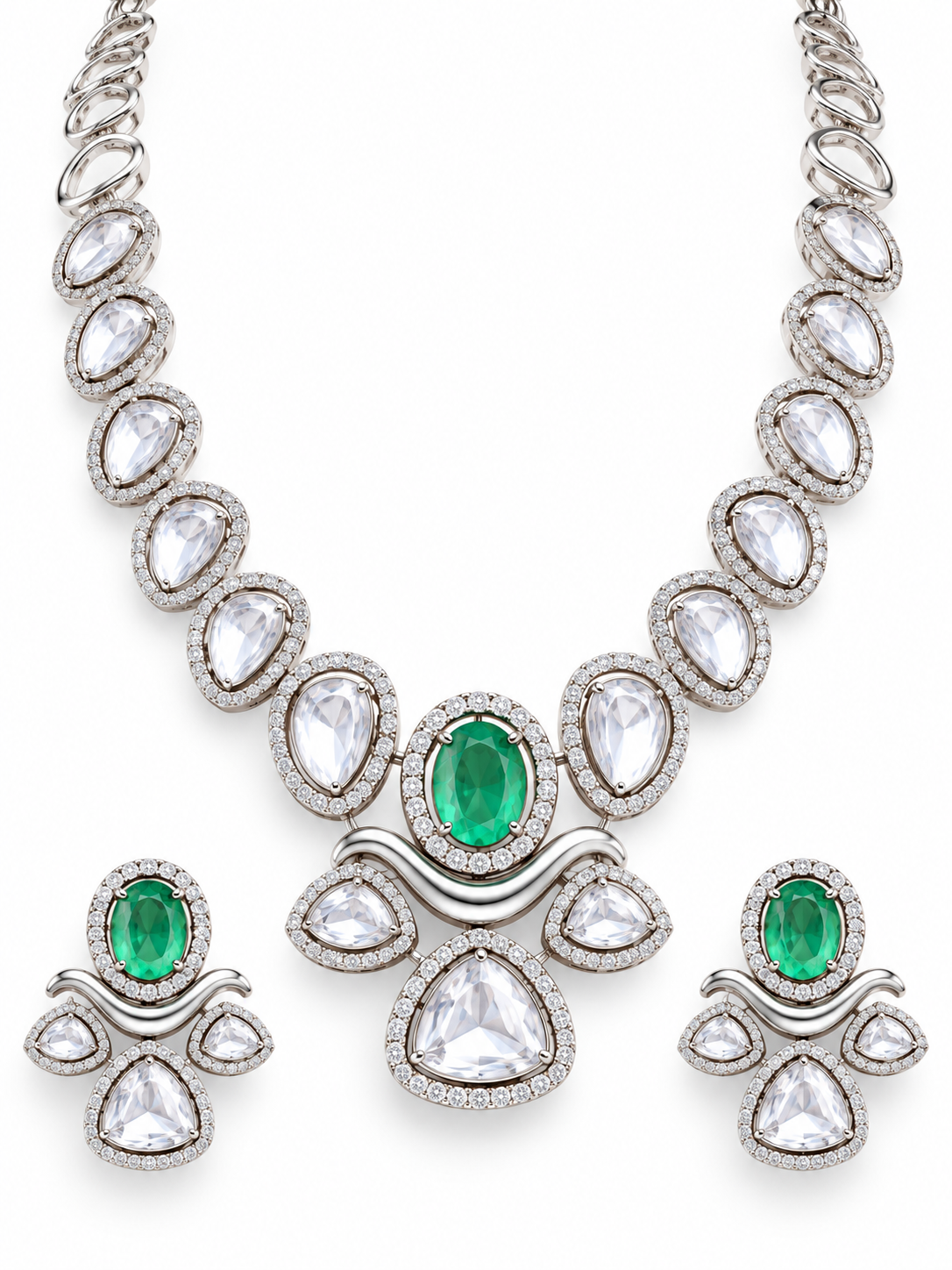 Gold Floral Necklace Set view 3