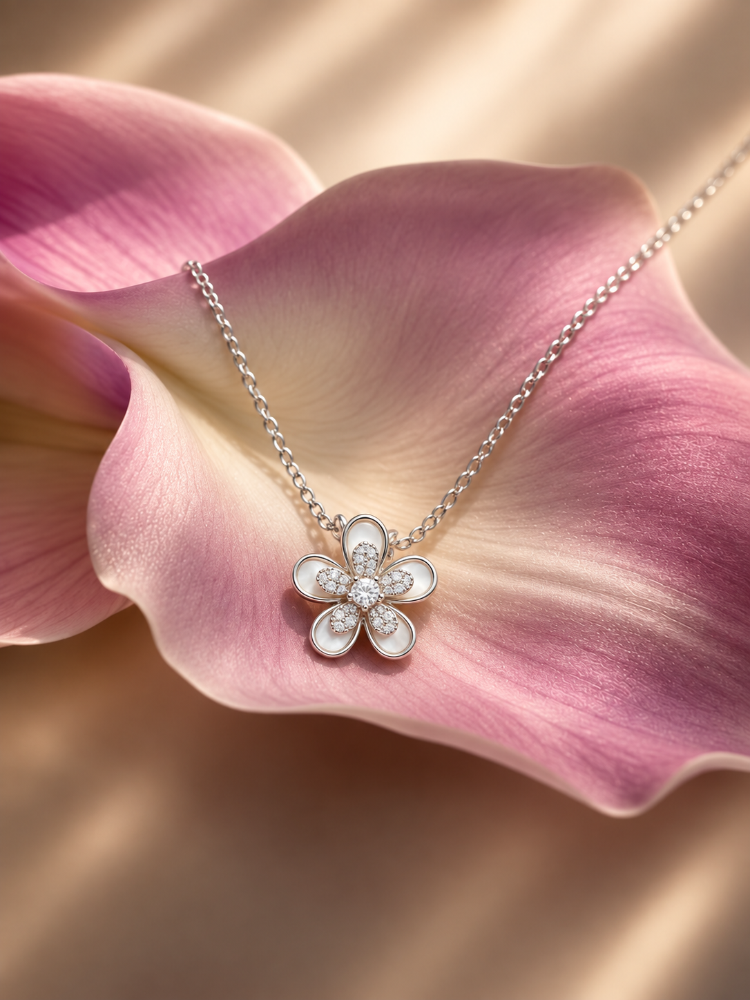 Elegant Floral Charm Pendant Necklace