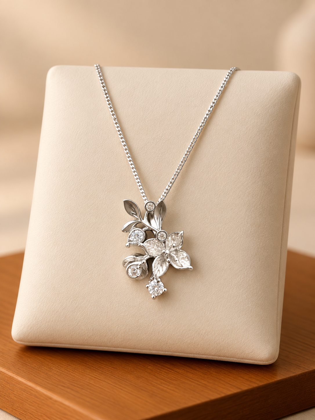 Silver Floral Pendant
