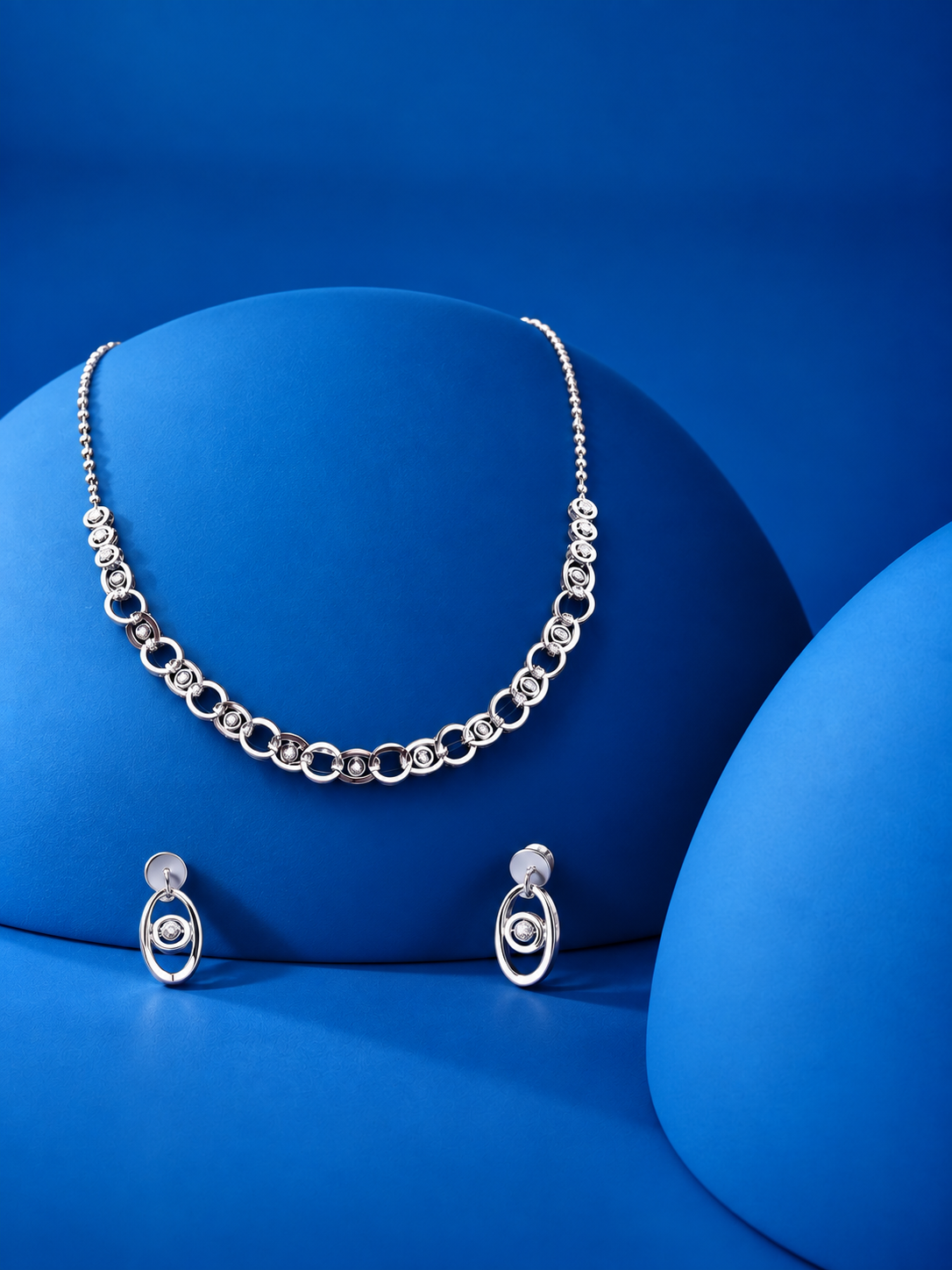Black Beaded Silver Necklace