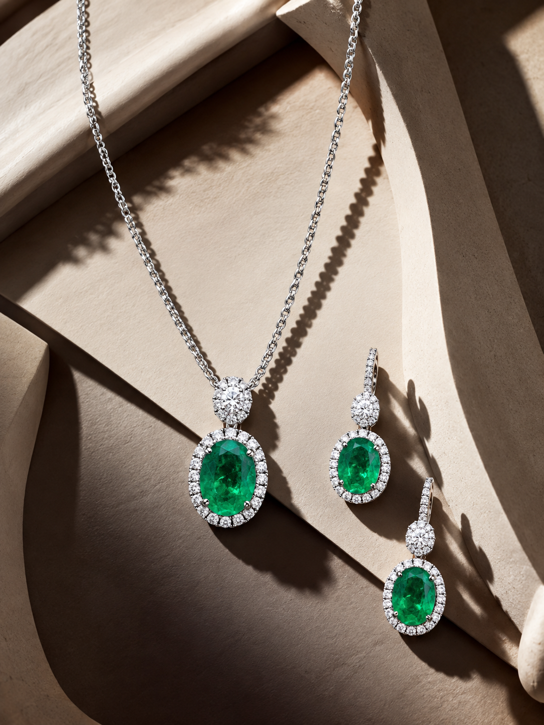 Green Stone Double Layer Necklace