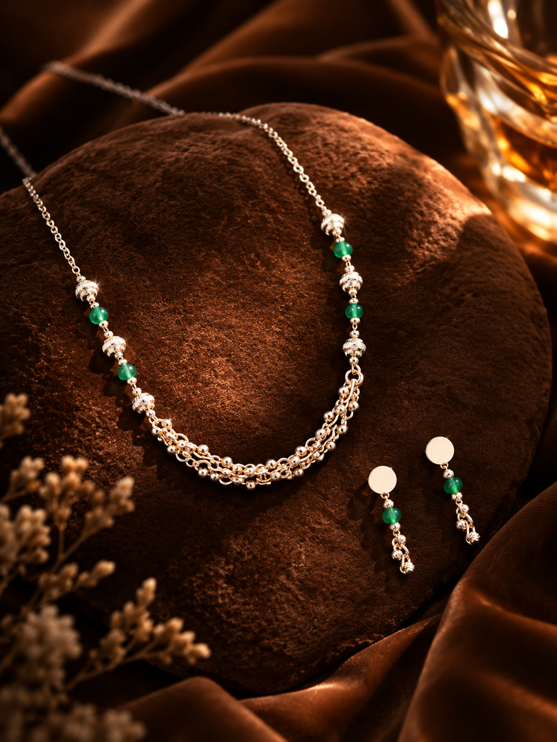 Green Stone Beaded Necklace