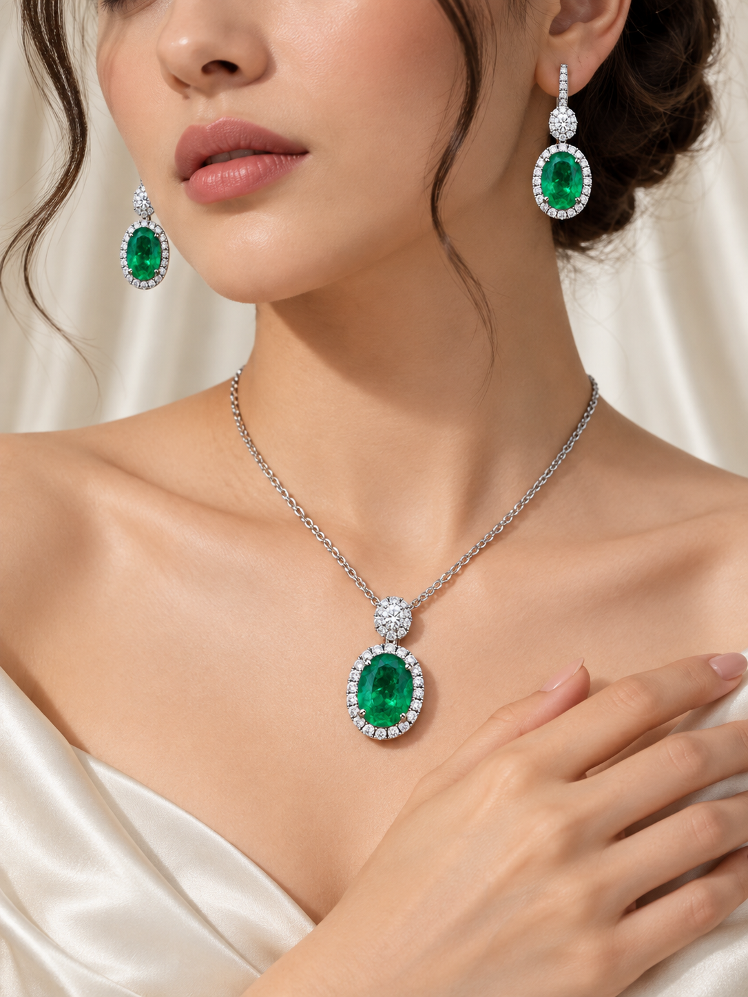 Green Stone Double Layer Necklace view 2