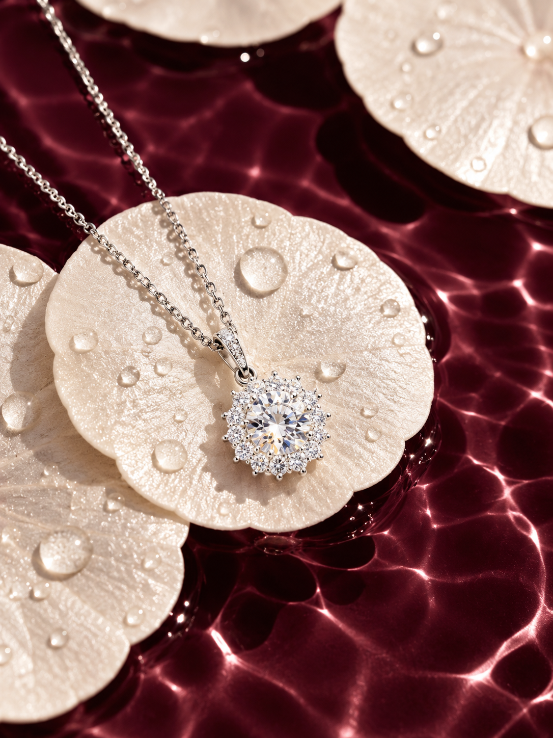 Sparkling Snowflake 925 Silver Pendant Necklace