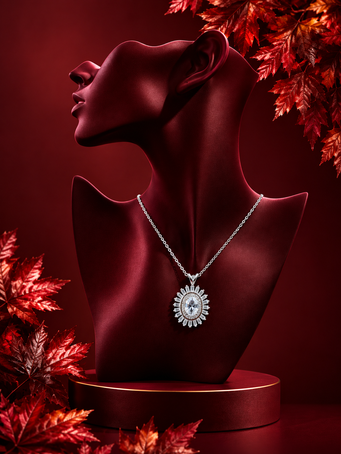 Silver Crystal Drop Pendant