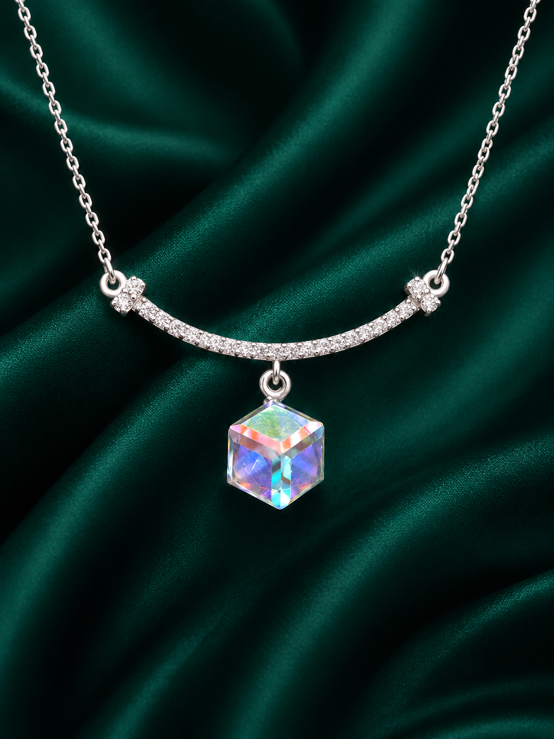 Rainbow Crystal Pendant Necklace